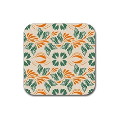 Folk Flowers Print Floral Pattern Ethnic Art Rubber Coaster (square) by Eskimos