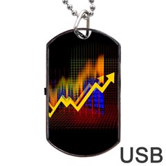 Logo-finance-economy-statistics Dog Tag Usb Flash (two Sides)