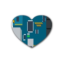 Amphisbaena Two Platform Dtn Node Vector File Rubber Heart Coaster (4 Pack) by Sapixe