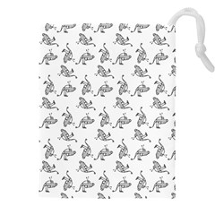 Robot Dog Drawing Motif Pattern Drawstring Pouch (5xl) by dflcprintsclothing