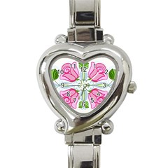 Figure Roses Flowers-ornament Heart Italian Charm Watch