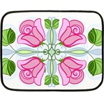 Figure roses flowers-ornament Double Sided Fleece Blanket (Mini)  35 x27  Blanket Front