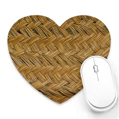 Esparto-tissue-braided-texture Heart Mousepads