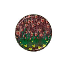 Floral Vines Over Lotus Pond In Meditative Tropical Style Hat Clip Ball Marker (10 Pack) by pepitasart