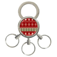 Knitted-christmas-pattern 3-ring Key Chain by nate14shop