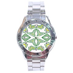 Abstract Pattern Geometric Backgrounds Stainless Steel Analogue Watch by Eskimos