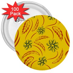 Folk Flowers Print Floral Pattern Ethnic Art 3  Buttons (100 Pack)  by Eskimos