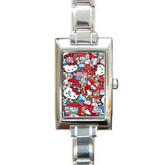 Hello-kitty-003 Rectangle Italian Charm Watch