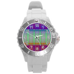 Space Explosion  Round Plastic Sport Watch (l) by Thespacecampers