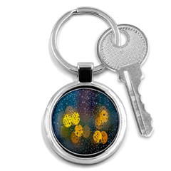  Raindrops Window Glass Key Chain (round) by artworkshop