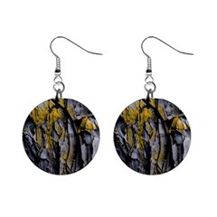 Rock Wall Crevices Geology Pattern Shapes Texture Mini Button Earrings by artworkshop