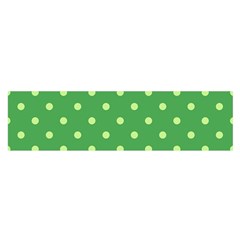 Polka-dots-green Oblong Satin Scarf (16  X 60 )