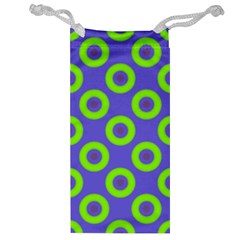 Polka-dots-green-blue Jewelry Bag by nate14shop