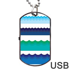 Water-border Dog Tag Usb Flash (two Sides)