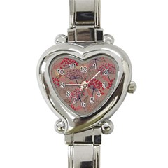 Cherry Love Heart Italian Charm Watch by designsbymallika