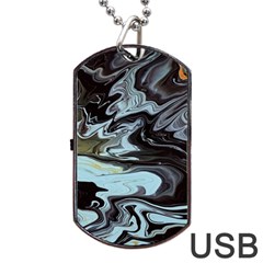 Abstract Painting Black Dog Tag Usb Flash (two Sides)