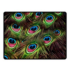 Peacock-feathers-color-plumage Double Sided Fleece Blanket (small)  by Celenk