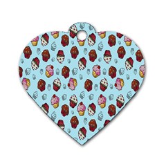 Cupcake Dog Tag Heart (two Sides)
