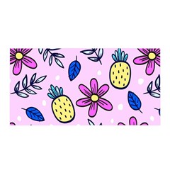 Flowers Purple Satin Wrap 35  X 70 