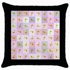 Giraffe Throw Pillow Case (black)