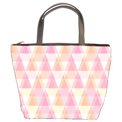 Pattern Triangle Pink Bucket Bag by nateshop