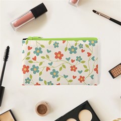  Background Colorful Floral Flowers Cosmetic Bag (xs) by artworkshop