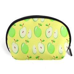 Apple Pattern Green Yellow Accessory Pouch (large) by artworkshop