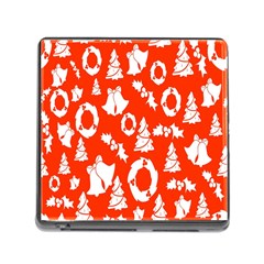 Orange Background Card Christmas  Memory Card Reader (square 5 Slot)