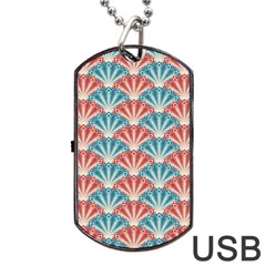 Seamless-patter-peacock Dog Tag Usb Flash (two Sides)