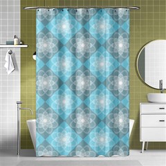 Triangle Blue Shower Curtain 48  X 72  (small)  by nateshop