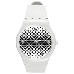 Triangle-black White Round Plastic Sport Watch (m) by nateshop