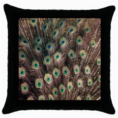 Bird-peacock Throw Pillow Case (black)