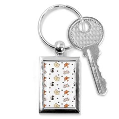 Cat Kitten Design Pattern Key Chain (rectangle) by Sapixe