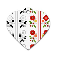 Vectors Bulgarian Folk Art Folk Art Dog Tag Heart (one Side) by Sapixe