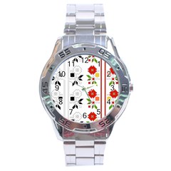 Vectors Bulgarian Folk Art Folk Art Stainless Steel Analogue Watch by Sapixe