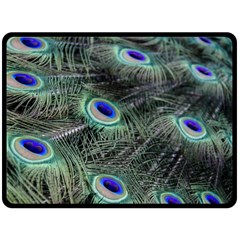 Plumage Peacock Feather Colorful Fleece Blanket (large)  by Sapixe