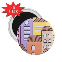 Houses City Architecture Building 2 25  Magnets (10 Pack)  by Sapixe