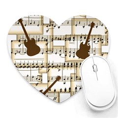 Music Paper Guitars Background Art Heart Mousepads