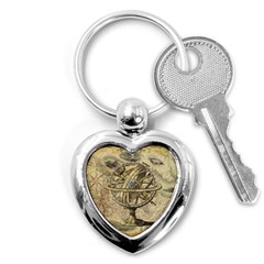 Map Compass Nautical Vintage Key Chain (heart) by Sapixe