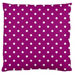 Polka-dots-purple White Large Flano Cushion Case (two Sides) by nateshop