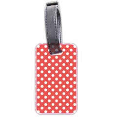 Polka-dots-red White,polkadot Luggage Tag (two Sides) by nateshop