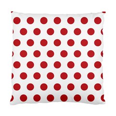 Polka-dots-white Red Standard Cushion Case (two Sides) by nateshop