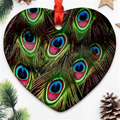 Peacock-army Heart Ornament (two Sides)