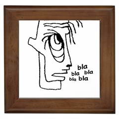 Cartoon Head Talking Drawing Tshrt Framed Tile by dflcprintsclothing