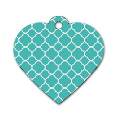 Quatrefoil Dog Tag Heart (two Sides)