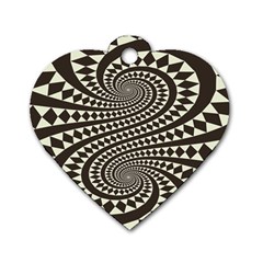 Retro-form-shape-abstract Dog Tag Heart (two Sides)