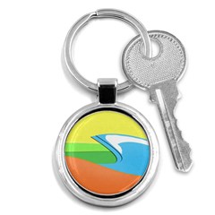 Waves-beach-sun-sea-water-sky Key Chain (round) by Jancukart