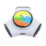 Waves-beach-sun-sea-water-sky 3-Port USB Hub Front