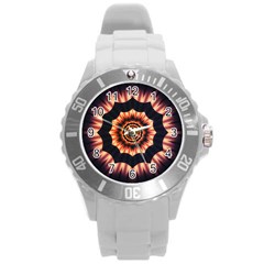 Digital Art Art Artwork Abstract Round Plastic Sport Watch (l)