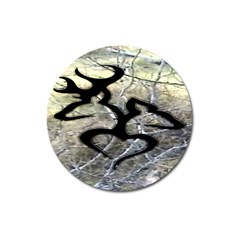 Black Love Browning Deer Camo Magnet 3  (round) by Jancukart